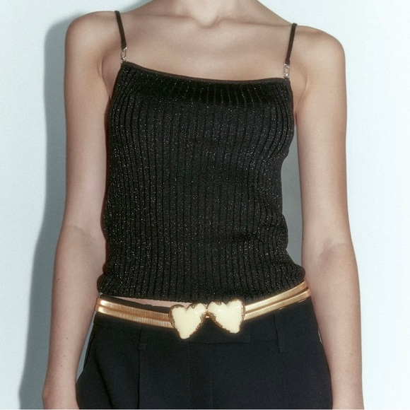 Zara GOLD BELT WITH HEART SHAPED BUCKLE - Picture 3 of 6
